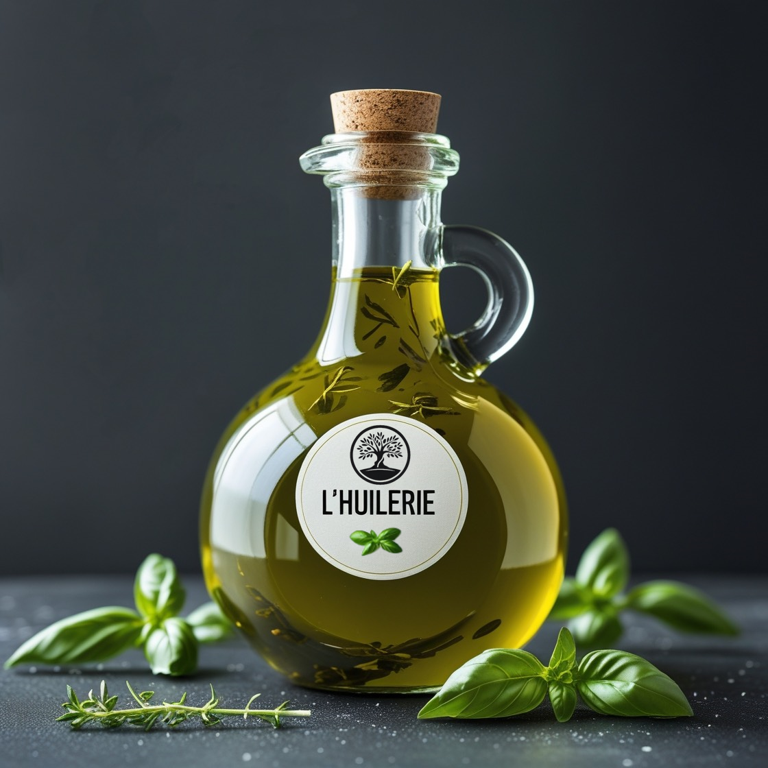 Huile aromatisée au basilic